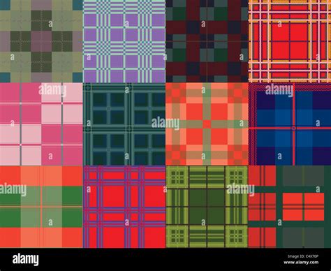 Set Of Plaid Patterns Stock Photo Alamy