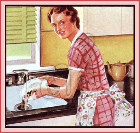1950 S Housewife Washing Dishes • Amy Barickman