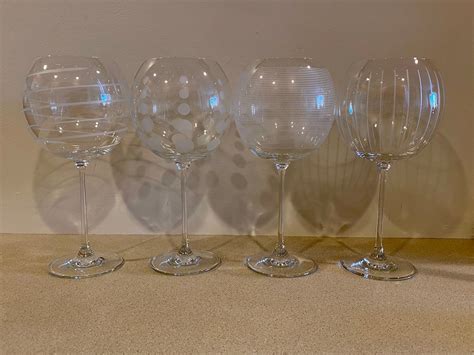 Set Of 4 Mikasa Cheers Balloon Goblet Wine Glasses 9 Marked Etsy