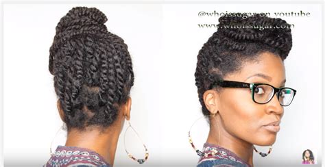 Professional Two Stranded Twist Updo Black Womens Natural Hair