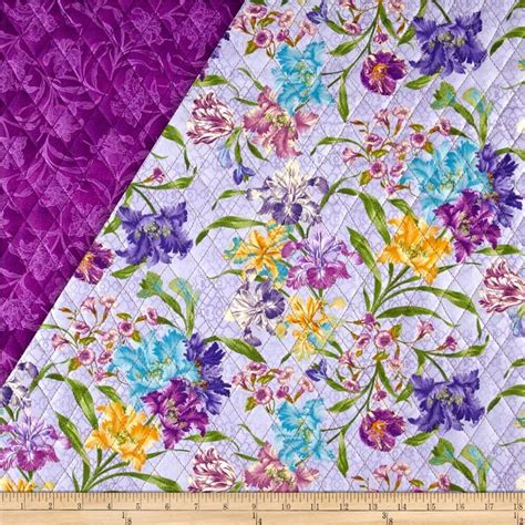 Garden Rendezvous Double Sided Quilted Floral Lavender Pre Quilted
