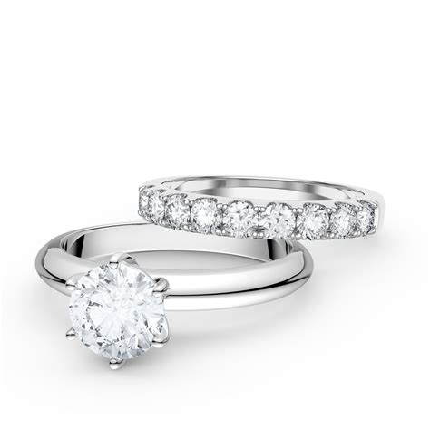 Unity 2ct Diamond 18ct White Gold Engagement And Half Eternity Wedding