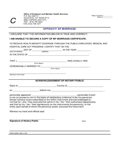 Affidavit Of Marriage Fillable Printable PDF Forms Handypdf