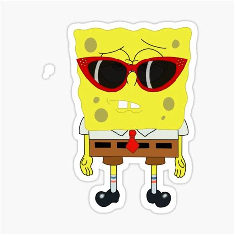 Spongebob With Swag Sticker For Sale By Characterswag Redbubble