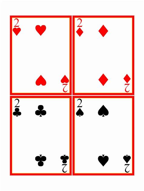 Playing Card Design Template New Twos Printable Playing Cards
