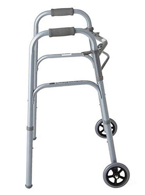 Medline Youth Two Button Folding Walkers With 5 Wheels