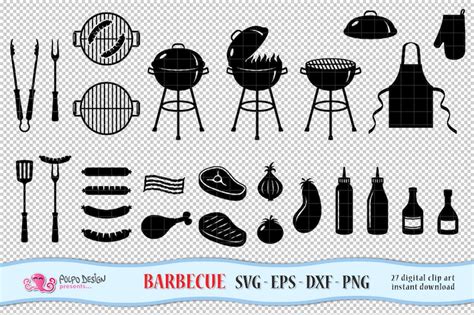 Barbecue SVG BBQ Clip Art In Svg Eps Dxf Png Vector Files Etsy