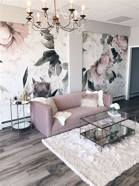 Modern Glam Interior Design Featuring Blush Pink Velvet Sofa Glam
