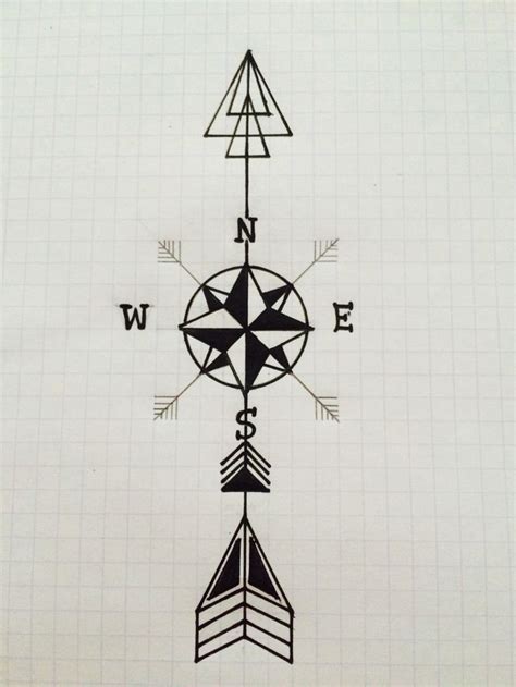 Top 154 Arrow Compass Tattoo Designs
