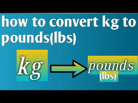 1 kilogram is also equal to 2 lb and 3.27396195 oz. How to convert kg to pounds(lbs) - YouTube