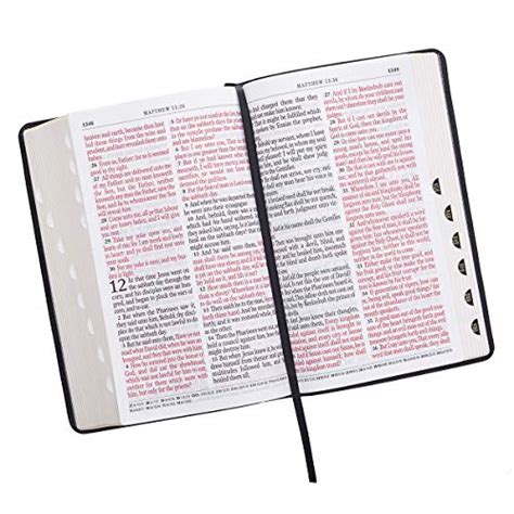 kjv holy bible giant print standard size faux leather red letter edition thumb index and ribbon
