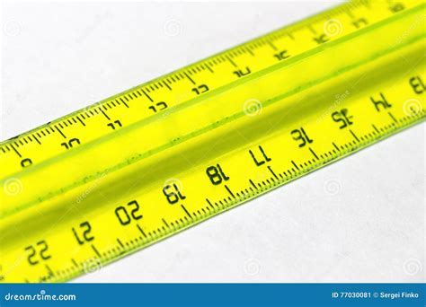 Yellow Plastic Ruler Stock Image Image Of Close Geometry 77030081