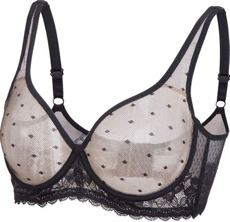 Dhx Women S Sexy Sheer Mesh Unlined Lace Bra See Through Plus Size