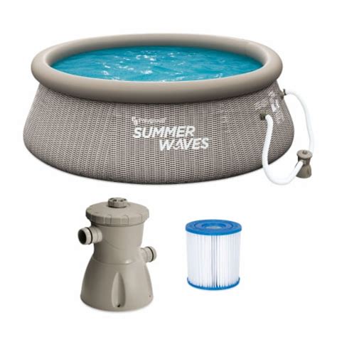 Summer Waves 8ft X 30in Quick Set Ring Above Ground Pool Gray