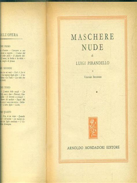 Maschere Nude Volume Secondo Luigi Pirandello Libro Usato Mondadori Omnibus IBS