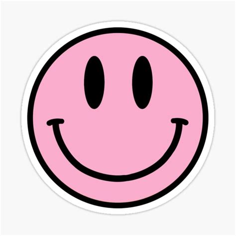 Pink Smiley Face Sticker For Sale By Maeveamcgregor Redbubble
