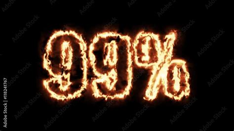 99 percent off burning text in hot fire on black background in 4k ultra hd stock 비디오 adobe stock