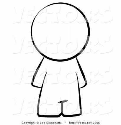 Outline Person Faceless Drawing Template Clipart Coloring