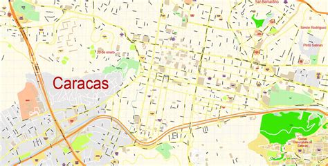 Caracas Pdf Vector Map Exact City Plan Editable Layered Extra Detailed