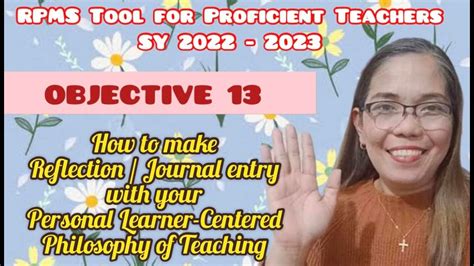 Objective 13 Rpms Tool For Proficient Teachers Sy 22 23 How To Make