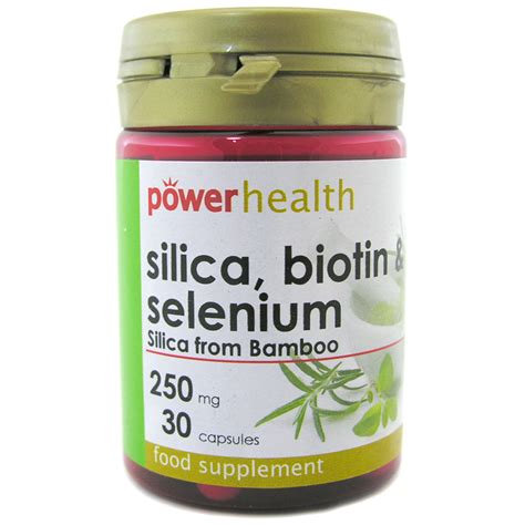 Power Health Silica 250mg Biotin And Selenium 30 Capsules