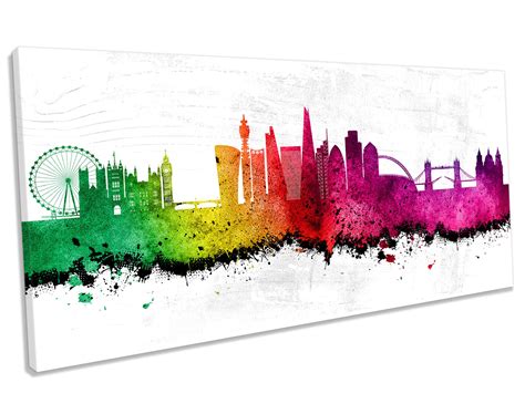 London Skyline Cityscape Canvas Wall Art Picture Print Etsy