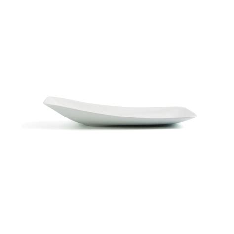 Assiette plate rectangulaire en céramique blanche Ariane Vital 33 x 23