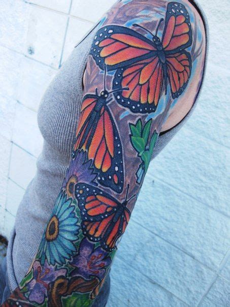 Monarch Butterflies Tattoo Sleeve Beautiful Tattoos