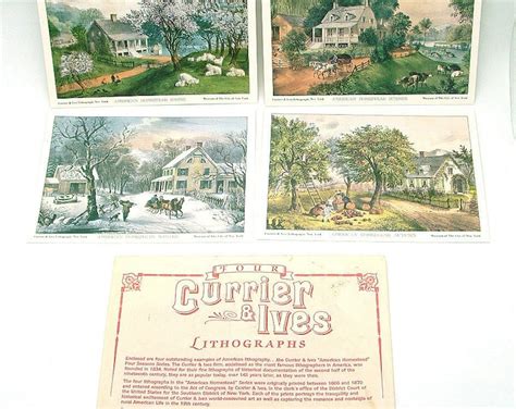 Vintage Lithographs Currier And Ives American Etsy