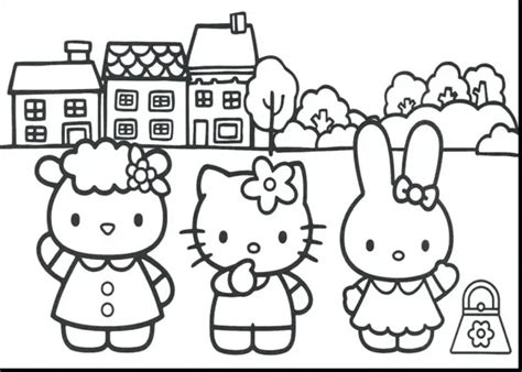 20 Gambar Mewarnai Hello Kitty Untuk Anak Sketsa Dan Contoh