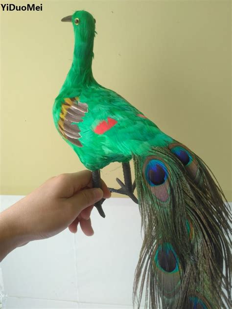 Beautiful Feathers Artificial Peacock Bird Model Large 45x30cm