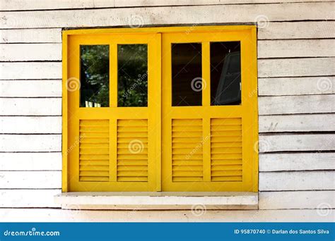 Yellow Window Stock Photo Image Of Windows Shutter 95870740