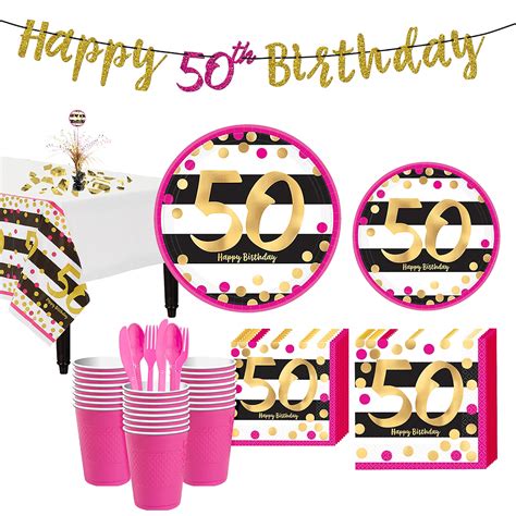 A lifestyle blog sharing the classic elements of home decor, fashion, entertaining, good eats + more. Pink & Gold 50th Birthday Party Kit for 32 Guests | Party City