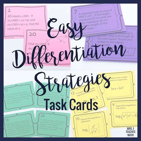 9 Easy Strategies For Differentiation Mrs E Teaches Math