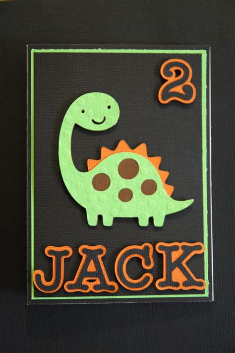Check out our dinosaur birthday card selection for the very best in unique or custom, handmade pieces from our birthday cards shops. Dinosaur boys birthday card using Cricut Create a Critter cartridge & Alphabet | Kids birthday ...