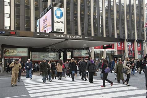 Penn Station Entrance New York Usa Editorial Stock Image Image Of
