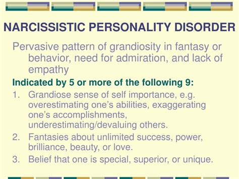 Before the latest studies, psychopathy had been considered an extreme form of narcissism. PPT - PERSONALITY DISORDERS: PowerPoint Presentation - ID ...