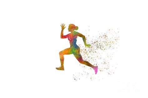 Watercolor Athlete Runner Marathon Digital Art By Michael Romero