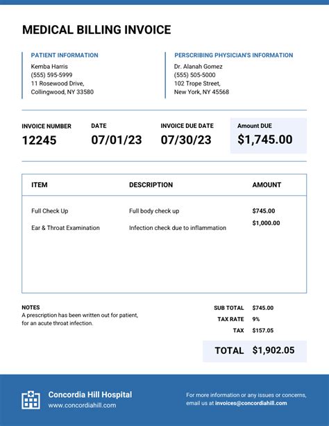 Medical Billing Invoice Template 2007george