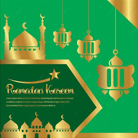 Background Ramadhan Dengan Siluet Tiga Lentera Dua Masjid Perpaduan