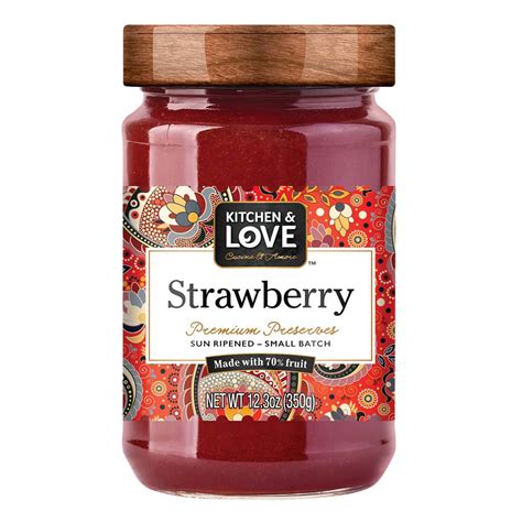 Kitchen And Love Strawberry Preserves 123 Oz Jar Nassau Candy