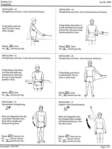 Printable Shoulder Impingement Exercises Care Of The Young Athlete