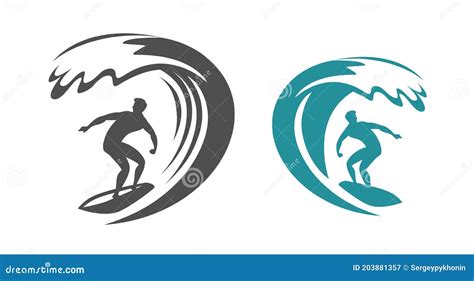 Surfing Symbol Surf Emblem Vector Stock Vector Illustration Of Beach