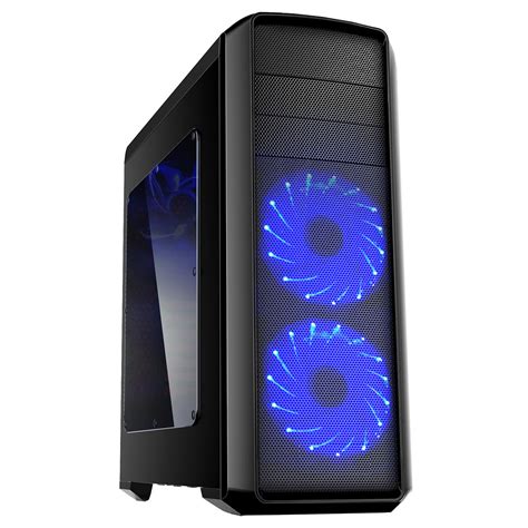 Game Max Volcano Gaming Pc Case Blue Led Front Fans Falcon Computers