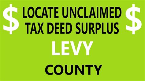 Locate Levy County Tax Deed Surplus Records Florida Overbids Youtube