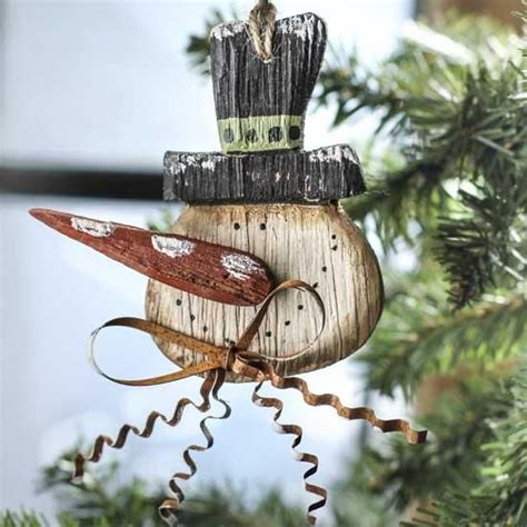 Primitive Christmas Ornaments Christmas Wood Crafts Primitive Snowmen
