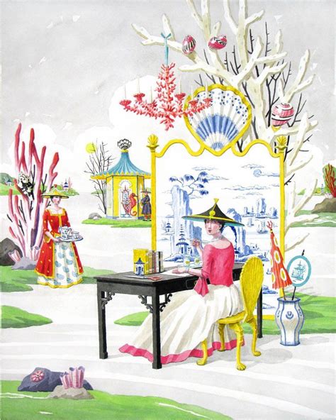 The Writer Chinoiserie Art Chinoiserie Prints Plant Illustration