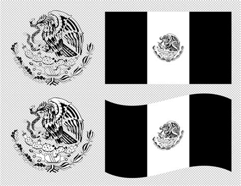 Bandera De México Svg Blanco Y Negro Vector Clip Art Etsy México