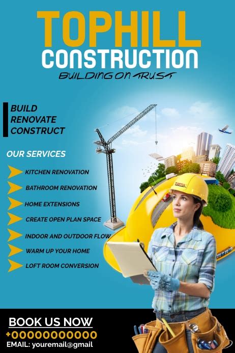 Construction Poster Template Postermywall