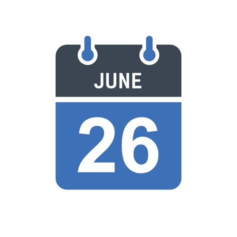 June 26 Calendar Date Icon 5261305 Vector Art At Vecteezy